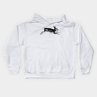 British Holiday Rabbit - black Kids Hoodie